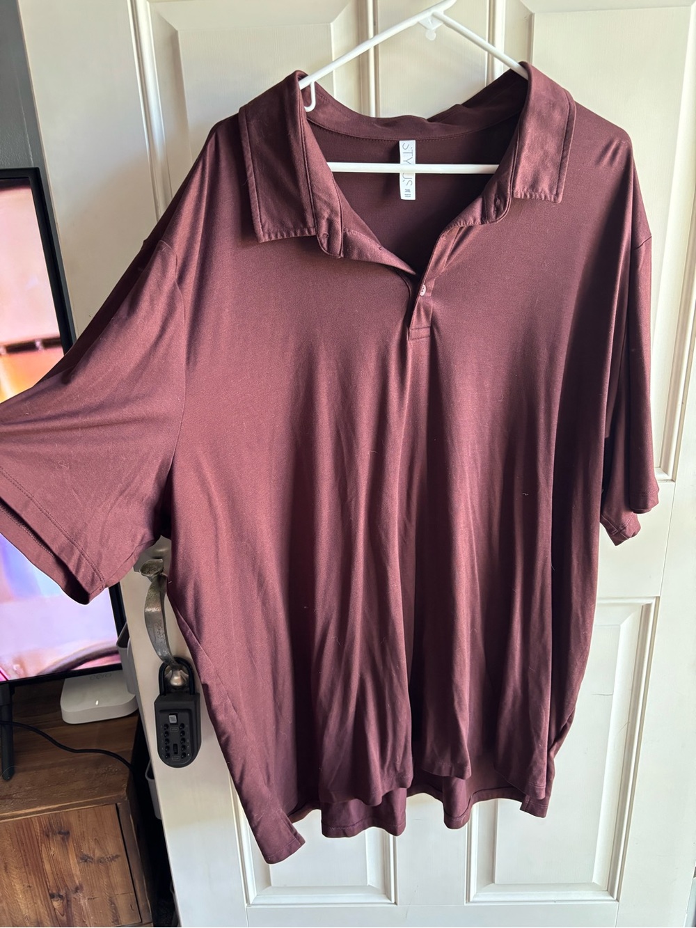 STYLUS Men's Polo Shirt in Burgundy Brown